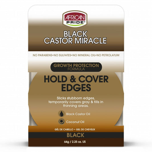 AFRICAN PRIDE BLACK CASTOR MIRACLE HOLD & COVER EDGES 2.25 oz
